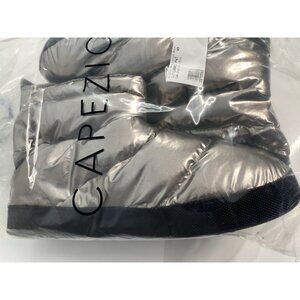 New Capezio Glam Bootie Women's 9 Slipper Pewter Nylon Quilt Dance Warm Up